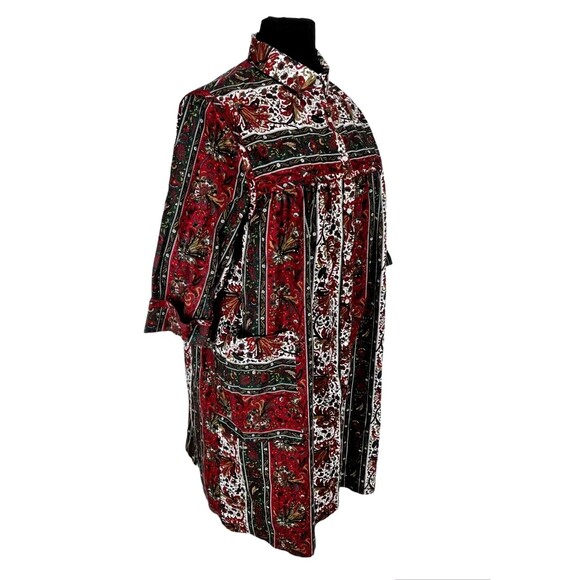 MODELS COAT Womens House Dress Plus Size 3X Floral Button Up Short Sleeve A6A - Picture 2 of 5